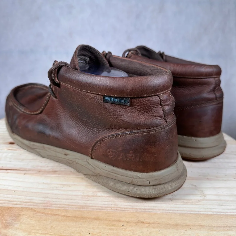 Ariat Spitfire Boots Mens 12 Brown Good Waterproof Leather Moc Toe 10038479